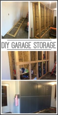 the garage storage room is being built and ready to be used as an office space