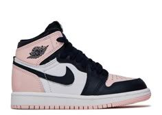 Air Jordan 1 Retro High OG SE PS 'Bubble Gum' - Air Jordan - CU0449 641 - atmosphere/white/laser pink/obsidian Girls Shoes Teenage, Pink Jordans, Pretty Sneakers, Nike Air Jordan Shoes, Back To School Shoes, Jordans Girls, Pretty Shoes Sneakers, Flight Club, Jordans Women