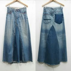 Reworked Denim Skirt, Look Boho Chic, Reworked Denim, Denim Maxi Dress, Country Fashion