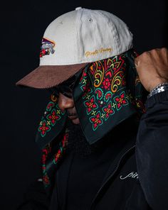 Pirate Racing "La Corsa" Silk Bandana Cannoli Cream, Corduroy Hat, Black Men Street Fashion, Silk Bandana, Dope Outfits For Guys, Embroidery Stitch, Men Street Fashion, Concept Clothing, Bandana Styles