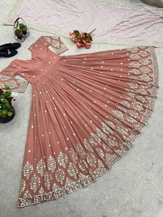 ETHNIC NEW PARTY STYLE GOWN WITH DESIGNER DUPATTA FOR RECEPTION WEAR & WOMEN Reception Wear Women, Designer Dupatta, Indian Wedding Gowns, Readymade Salwar Kameez, Sleeve Gown, Heavy Embroidery, Sequence Work, Indian Wedding Outfits, Lace Border