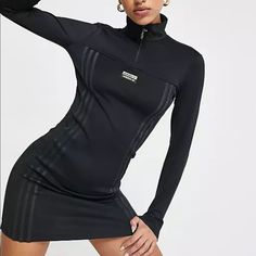 Nwt Adidas Black Mini Dress In Size Xs. Adidas Fitted Mini Dress, Fitted Adidas Mini Dress, Adidas Mini Dress For Spring, Casual Adidas Mini Dress, Casual Adidas Mini Length Dress, Adidas Gym Outfit, Adidas Tennis Dress, Adidas Women Fashion, Tennis Lifestyle