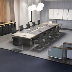 Description: This is a high-quality rectangular wide desk conference table, designed for productive and collaborative meetings. Its fixed desktop offers stability and reliability, making it an excellent choice for corporate environments. The spacious tabletop provides ample room for documents, devices, and collaborative work, enhancing the efficiency of your meetings. The table's design is both functional and stylish, suitable for a variety of office settings. Crafted with precision and quality Office Conference Table, Wide Desk, Luxury Desk, Conference Tables, Luxury Office, Conference Table, Office Furniture Desk, Table Storage, Particle Board