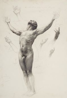 a drawing of a man with his arms outstretched