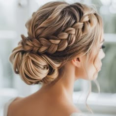 Look sophisticated with these braided updo hairstyles. Perfect for formal events and professional settings. Save this pin for sophisticated hair ideas! #Braids #Updo #SophisticatedStyles Wedding Guest Updo With Braid, Bridesmaid Updo Blonde, Wedding Hairstyles Pony, Braided Hairstyles For Wedding Guest, Bridesmaid Hair Updo Long, Hair Updo With Braid, French Braid Wedding Hairstyles, Bridal Updo With Braid