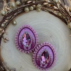 Regalia Beadwork, Purple Beaded Earrings, Beading Designs, Native Earrings, Beaded Stuff