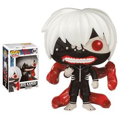 a pop vinyl figure in a box with an evil face and fangs on it's head