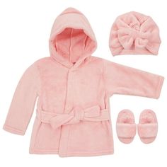 Theres nothing cuter than a baby in a bathrobe. Friends and family will ooh and aah when they see baby in this adorable hooded terry bathrobe with matching booties. Perfect for snuggling after bath time, swimming lessons or a day at the beach, this super soft and absorbent cotton terry bathrobe is ideal for wrapping baby in comfort. Our charming Soft Plush bathrobes come in a variety of patterns and colorsfor baby boys and girls. Every bathrobe comes with matching booties for a head to toe look Slippers For Boys, Hooded Bathrobe, Baby Beach Towel, Baby Spa, Baby Bath Robe, Baby Robes, Towel Girl, Kids Robes