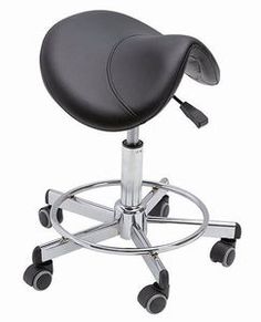 an office chair with wheels and a seat on the back is up against a white background