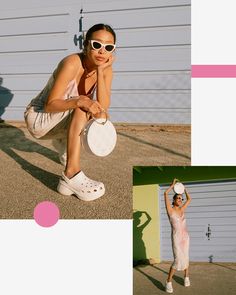 Womens Crocs Outfit, Crocks Outfits, Crocs Fashion Street Styles, Crocs Outfit Summer, Platform Clogs Outfit, How To Wear Crocs, Crocs Aesthetic Outfit, Platforms Outfit, How To Style Crocs