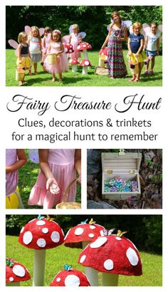 fairy treasures hunt clues, decorations & trinkets for a magic hunt to remember