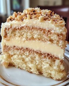 a piece of cake sitting on top of a white plate