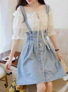 Cute Casual Korean Outfits, Korean Fashion Dress, Korean Girl Fashion, 가을 패션, Girls Fashion Clothes, Kawaii Clothes