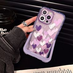 Purple Love Heart Cute Phone Case Protect your iPhone 13, 11, 12, 14 Pro Max, or 14 Plus with this adorable Purple Love Heart Invisible Holder cute phone case. This case is made of high-quality materials and features a variety of features to keep your phone safe and protected. Washable: The case is made of a soft, wash Product Animation, Korean Jewelry, 3d Product, Animation Video, Purple Love, Case Phone, Purple Heart