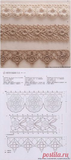 three different types of laces are shown in this page, one is beige and the other is white