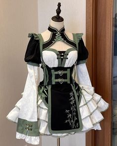 Dress With Detachable Sleeves, Green One Piece, Detachable Sleeves, Corset Belt, Cheongsam Dress, Fashion Design Drawings, Year 2024, Fancy Outfits