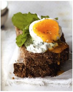 a piece of bread with an egg on top