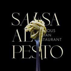 logo for italian restaurant "Salsa al pesto" Graphic Design For Restaurants, Restaurant Poster Ideas, Restaurant Email Marketing, Restaurant Branding Design Identity, Restaurant Ad Design, Luxury Restaurant Logo Design, Italian Restaurant Graphic Design, Italian Food Branding, High End Restaurant Branding