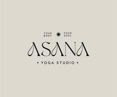 the logo for asana yoga studio, which has been designed to look like it is in