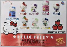 the hello kitty figure charm collection is on display