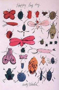 an image of many bugs and insects on a white background with the words happy day