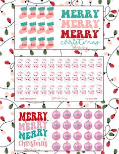 christmas candy bar wrappers with merry lettering