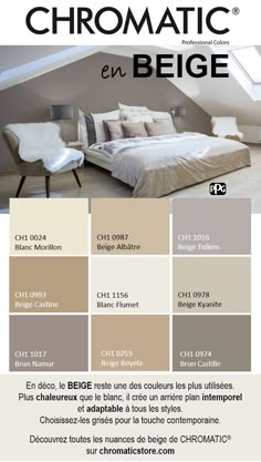 the color scheme for this bedroom is neutral