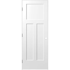 Enjoy the appearance of a wood door's traditional lines with the benefits of composite door construction. Combining innovative design and on-trend styles, the molded panel Masonite Heritage series, is architecturally designed in a classic, shaker style. The smooth surface is perfect for painting and will complement any décor. Select designs offer whole-home solutions in coordinating bi-fold, slab and factory prehung units. Masonite 30-in x 80-in White Solid Core 3-panel Craftsman Right Hand Smoo Craftsman Fireplace, Prime And Composite, Craftsman Door, Prehung Interior Doors, Contemporary Doors, Prehung Doors, Shaker Style Doors, Craftsman Style Homes, Solid Core