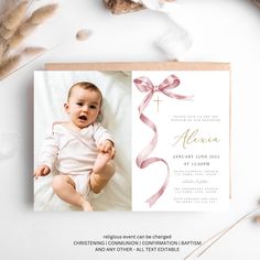 Pink Baptism Invitation Girl, Girl Christening Invitation Template, Pink Christening Invite Template, Pink Bow Baptism Invite, Baptism evite This is a INSTANT DOWNLOAD Do it your self template.  You will receive an email with a link to your template - this is automatically sent and may take a few minutes to process. Follow the link to the template, edit online in Corjl platform , download and print your self. DIGITAL FILE ONLY Edit your items using Corjl.com right after purchasing. Corjl is FREE Christening Invitation Template, Christening Invitations Girl, Baptism Invitations Girl, Christening Invitation, Seating Sign, Baptism Invitation, Text Layout, Girl Christening, Invite Template