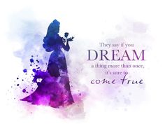 the silhouette of a woman in purple and blue with an inspirational quote above her that says, they say if you dream