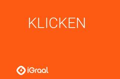 an orange background with the word klucken in white letters on top of it