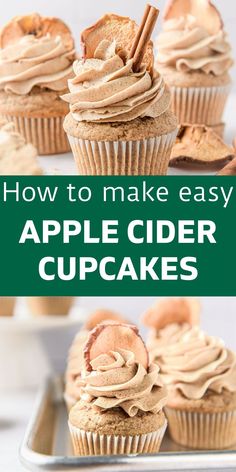 apple cider cupcakes with cinnamon butter frosting