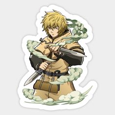 Vinland Saga -Thorfinn Karlsefni -- Choose from our vast selection of stickers to match with your favorite design to make the perfect customized sticker/decal. Perfect to put on water bottles, laptops, hard hats, and car windows. Everything from favorite TV show stickers to funny stickers. For men, women, boys, and girls. Vinland Saga Thorfinn, Saga Art, Sticky Paper, Combat Gear, Dhaka Bangladesh, Custom Sticker, Drawing Projects