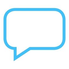 a blue speech bubble on a white background