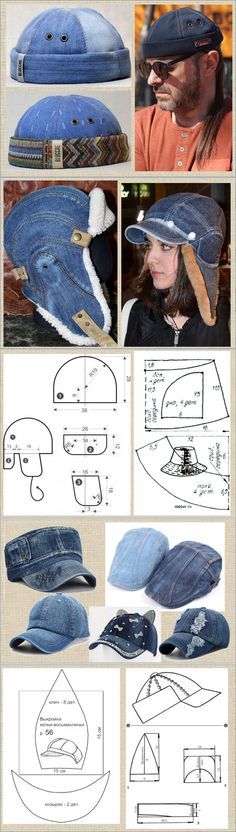 the instructions for how to make a denim hat