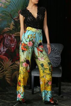 Silk Pants For Women! Buy Pants and Palazzo for Women from a huge collection of Runway Dresses NYFW. Get great offers on Designer Dresses on Kyle X Shahida. Silk Floral Straight Pants, Silk Straight Pants With Floral Print, Silk Floral Print Straight Pants, Silk Wide-leg Pants With Floral Print, Silk Floral Print Long Pants, Silk Floral Print Long Bottoms, Silk Long Pants With Floral Print, Silk Wide-leg Pants For Summer, Silk Loungewear Pants For Spring