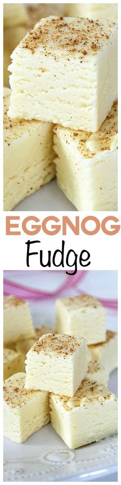 eggnog fudge is an easy dessert that's ready to be eaten