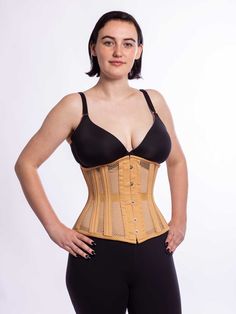 This comfortable, cool, mesh corset features a gently curved bustline and subtle hip contour set this apart from our other longline options. It is designed to shape the waist and to instantly give enhanced Romantic Curves. The CS-411 Longline steel boned corset has all the design you love about the CS-411, but with more length to offer better coverage for longer torsos. Closed waist sizes 18-32 inches. Standard sizes available. We recommend that you wear our longline bamboo corset liner between Mesh Corset, Steel Boned Corsets, Underbust Corset, Figure Size, Waist Training, Waist Cincher, Long Torso, Waist Trainer, Full Figured