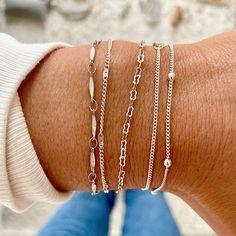 ✧ S I L V E R ~ B R A C E L E T ~ C O L L E C T I O N ✧ ✧ Create layers and style with your silver plated bracelets! Each bracelet features an individual style;  ✧ Silver plated beaded or patterned chain. ✧ Each bracelet has a clasp and small extender to adjust.  ✧ You will receive the bracelet style and size you select from the drop down list.  ✧ To add multiple bracelets to cart, simply add each selection individually.  ✧ Choose your favourite style(s) and size(s) (see below)!  ✧ S I Z E ✧ G U Affordable Adjustable Chain Bracelet With Round Beads, Multiple Bracelets, Silver Beaded Bracelet, Stacking Bracelets, Silver Plated Bracelet, Bracelet Dainty, Silver Bead Bracelet, Chain Bracelets, Bracelet Style