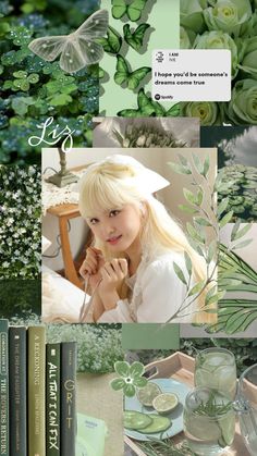 a collage of photos with flowers, plants and books on it's cover