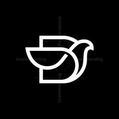 a black and white logo with the letter d in it's center, on a dark background