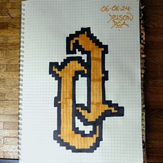 a notebook with the letter o drawn on it