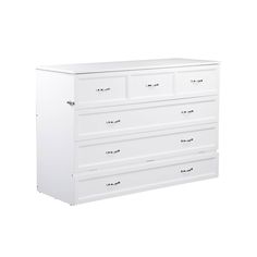 a white dresser with four drawers on it