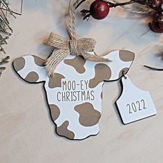 a ceramic ornament with a baby's bib hanging from the front