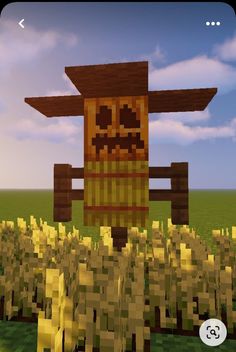 an animated image of a scarecrow standing in the middle of a field