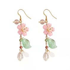 PRICES MAY VARY. Title: KaFu Pink Flower Dangle Earrings Cherry Blossoms Sakura Floral tassel Earrings Butterfly Fairy Leaf Petal Long Drop Earrings for Women Girls Summer Accessories. Product Type: Departments > Women > Jewelry > Earrings > Drop & Dangle Resin Petals, Sakura Earrings, Nejire Hado, Accessories Ear, Flower Ear, Cherry Earrings, Buy List, Long Tassel Earrings, Summer Earrings