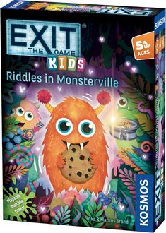 an exit the game riddles in monsterville board game with monsters and aliens on it