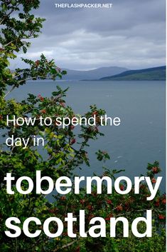 a book cover with the title how to spend the day in tobermory scotland