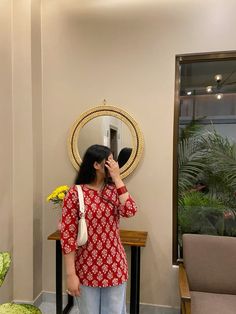 Desi Kurti, Kurti Aesthetic, Emoji Ideas, Desi Fits, Embroidery Fashion Detail, Cute Ear Piercings, Short Kurti, Skin Care Tutorial