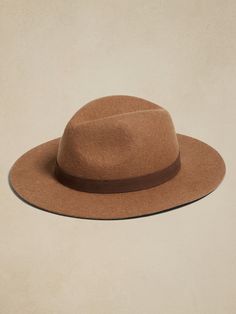 Adjustable ribbon on inside to fit different head sizes. Made exclusively for Banana Republic Factory. #532382 Felt Fedora, Banana Republic Factory, Fedora, Banana Republic, Felt, Ribbon